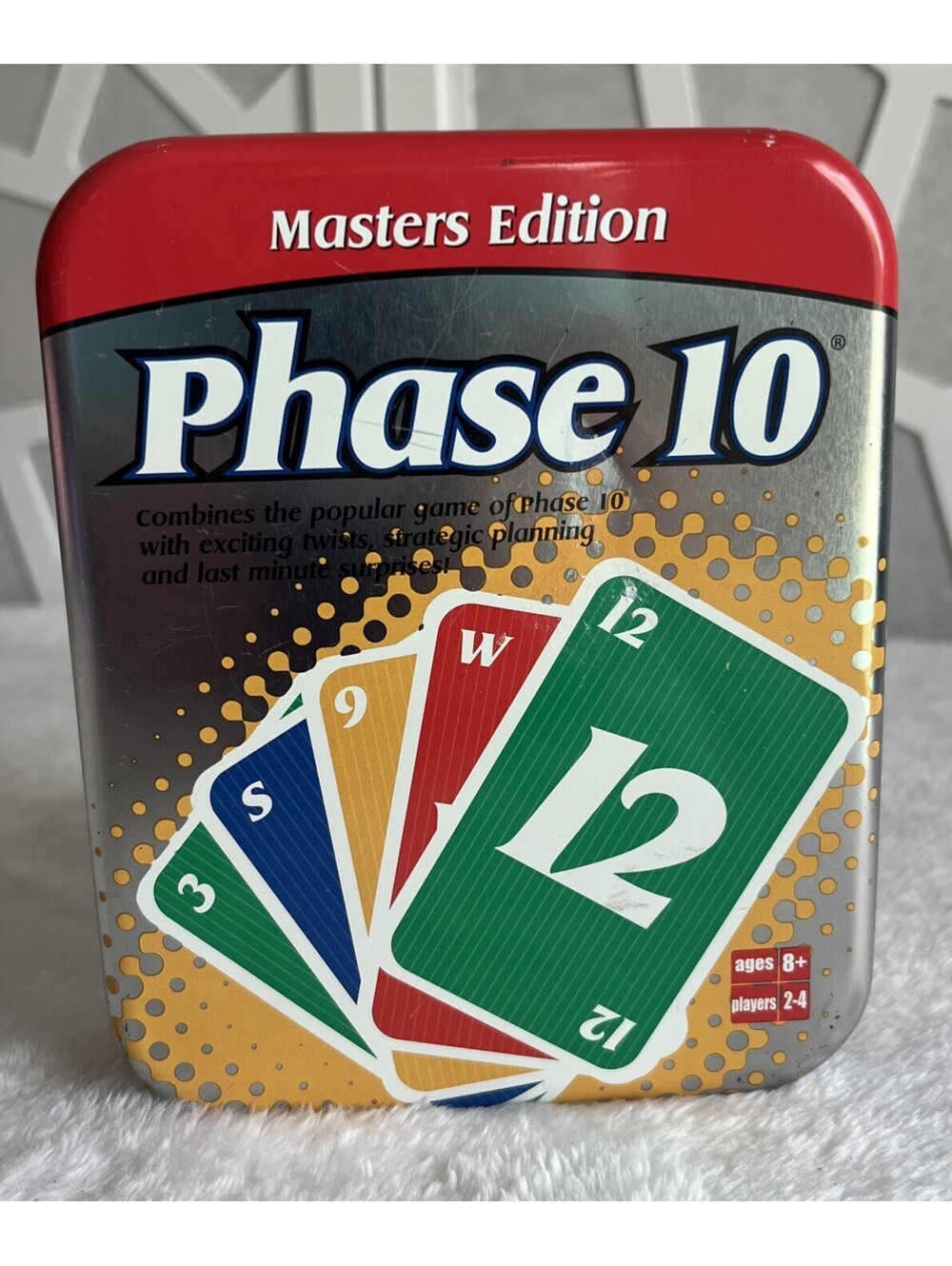 VINTAGE MASTERS EDITION Phase 10 2003 Fundex Metal Tin Card Game